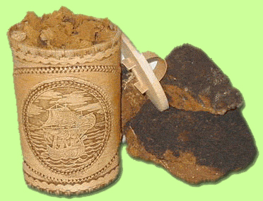 Siberian Chaga Mushroom in Traditional Birch Bark Container - Wild Harvested Chaga Chunks and Powder